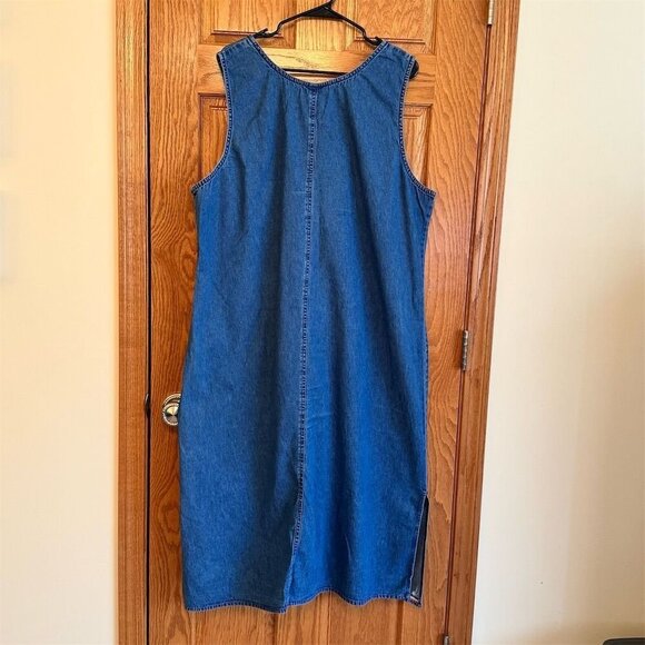 Expressions Plus 22W Denim Dress Blue American Flag Sleeveless Casual - Picture 2 of 7